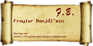 Freyler Benjámin névjegykártya