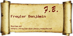Freyler Benjámin névjegykártya